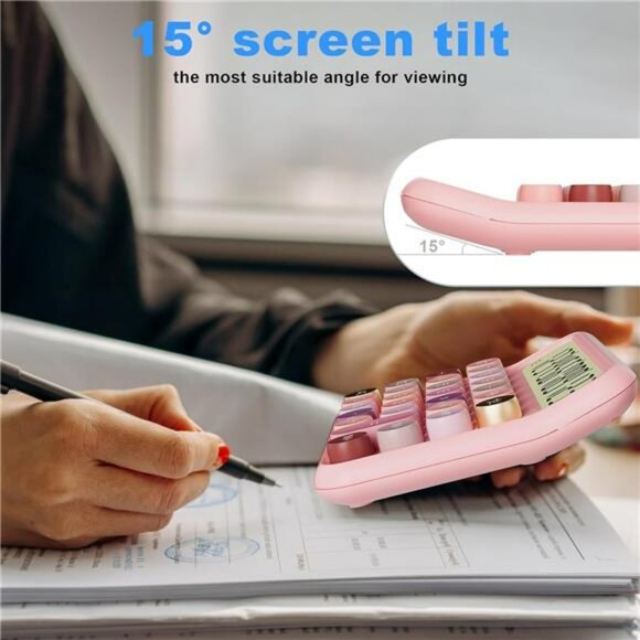 Large 12 digit desktop calculator big buttons tilt screen office school calculat - Picture 5 of 7